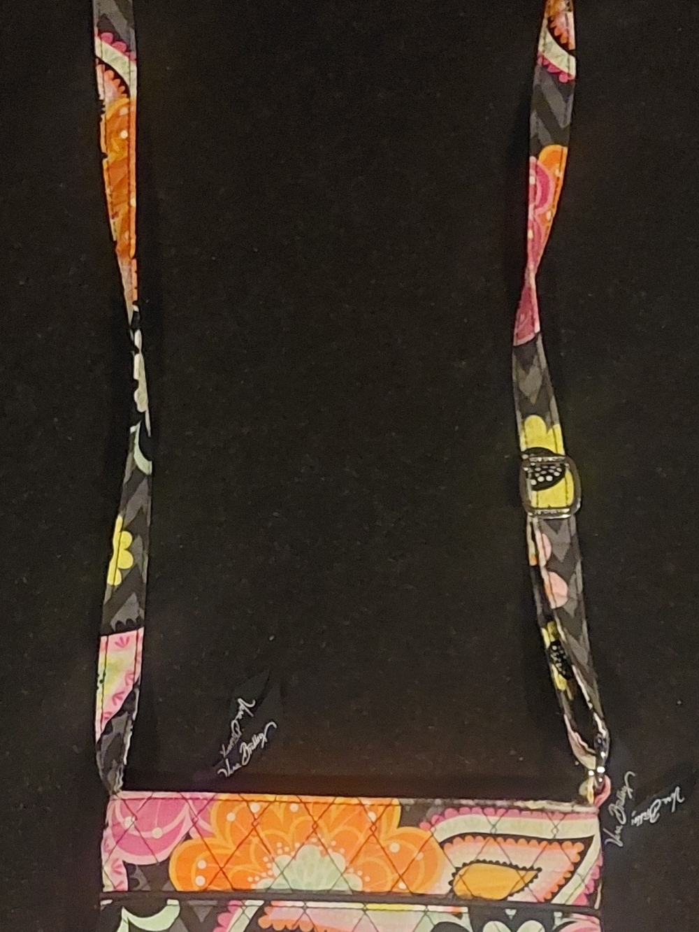 Vera Bradley Floral Crossbody in Orange, Pink, Yellow and Black